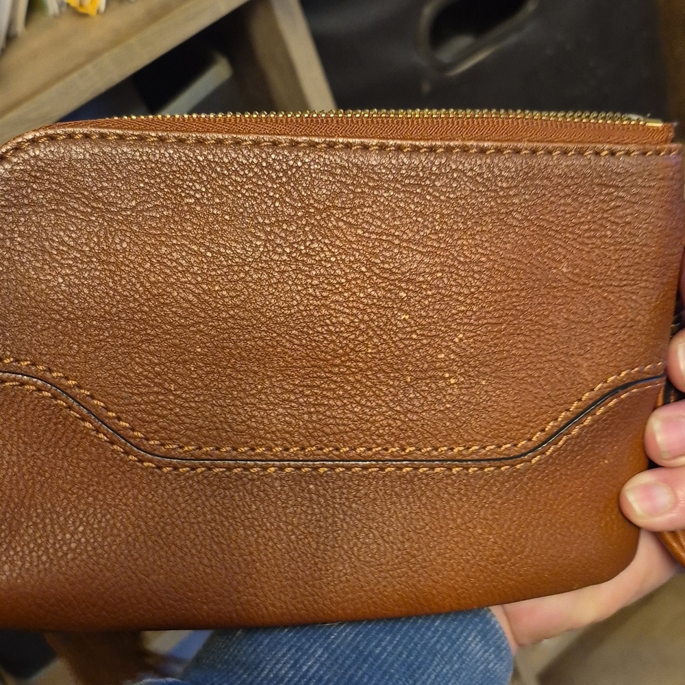Frye Brown Leather Wristlet with Tassel - Picture 11 of 11
